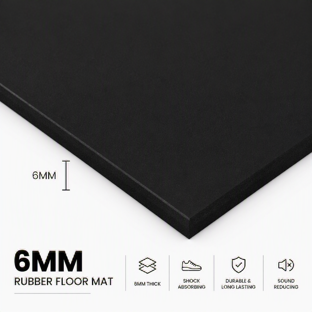 6mm Multiple Colors Rubber Floor Mat, 4ft x 6ft