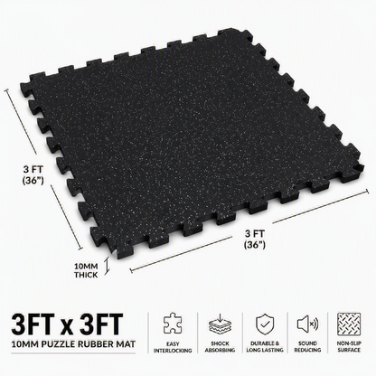 3ft x 3ft x 10mm Puzzle Rubber Mats