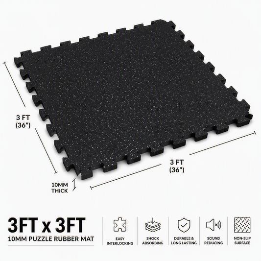 3ft x 3ft x 10mm Puzzle Rubber Mats