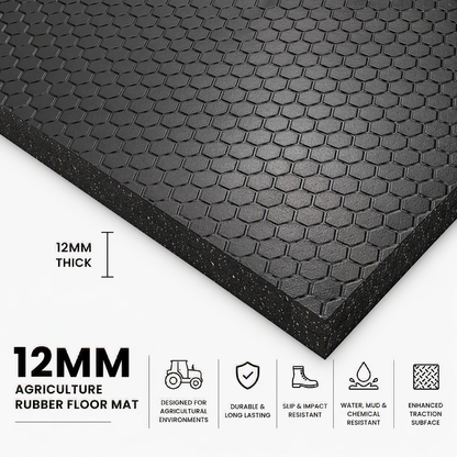 12mm Agriculture and Horse Stall mat 6ft x 4ft